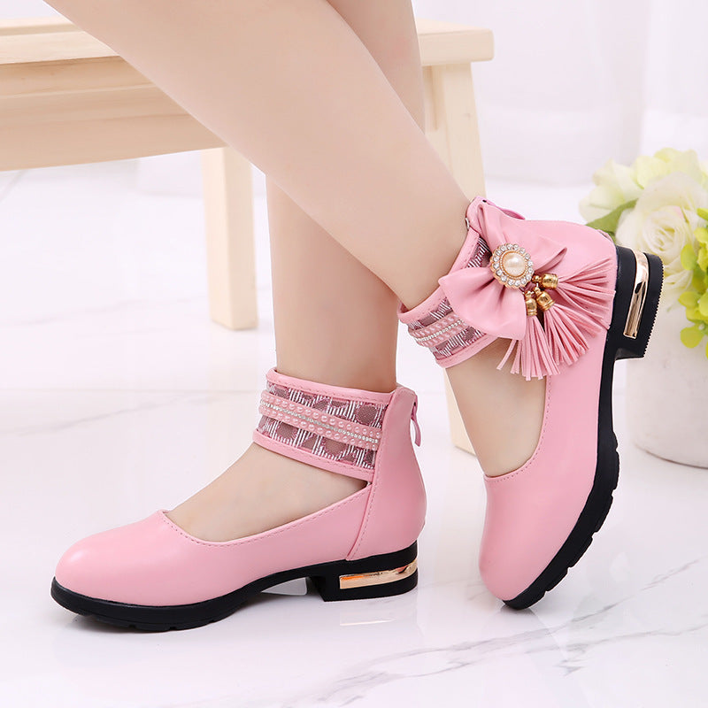 Korean Version Soft Sole Princess Shoes Large Children Single