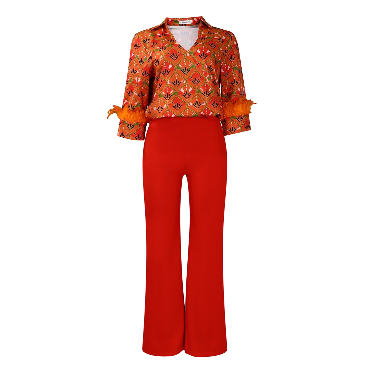 Women's Fashion Printed Long-sleeved Shirt Elegant Outfit
