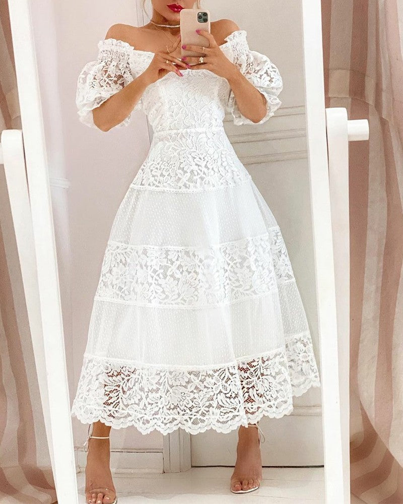 Elegant Puff Sleeve Dress