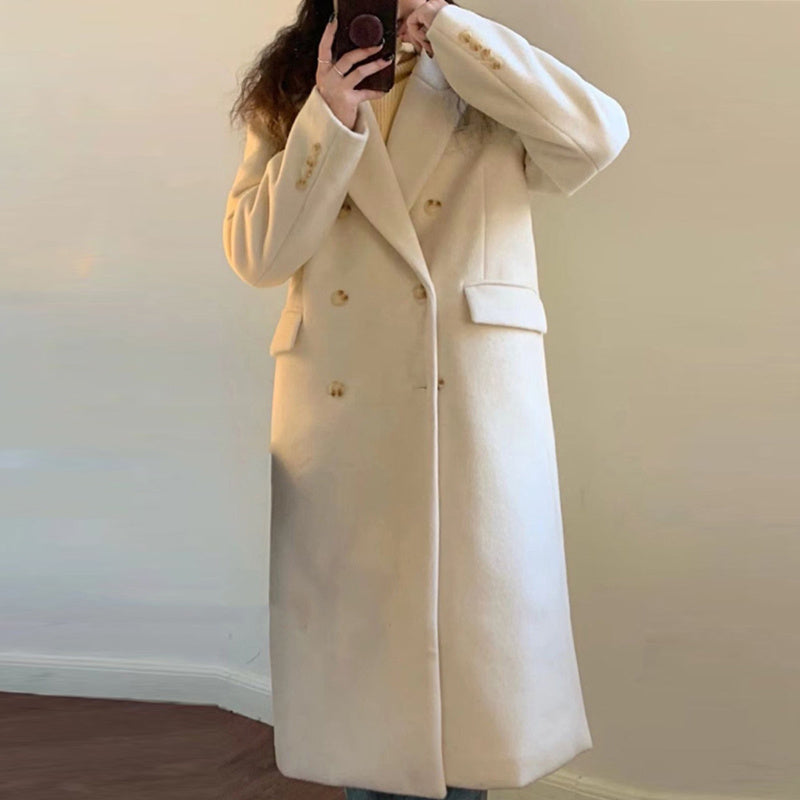 Aurora – Manteau Long Double‑Boutonné à Col Revers ✨🧥