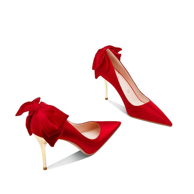 👠 Escarpins Élégance Suprême – Talon Aiguille avec Nœud Féminin
