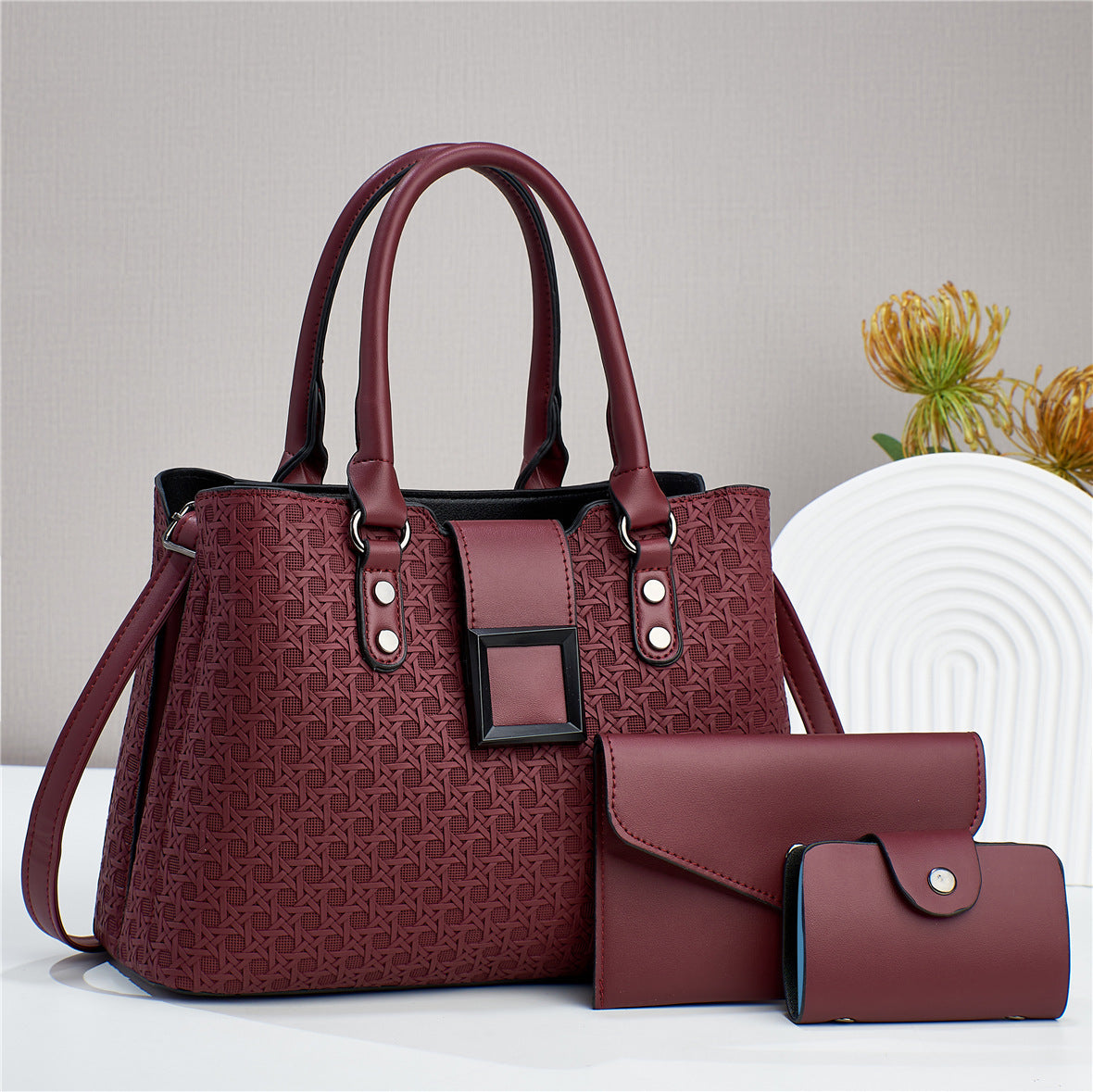 👜 NAFISSATOU – 3-in-1 Set Braided Elegance & Versatile 💼✨