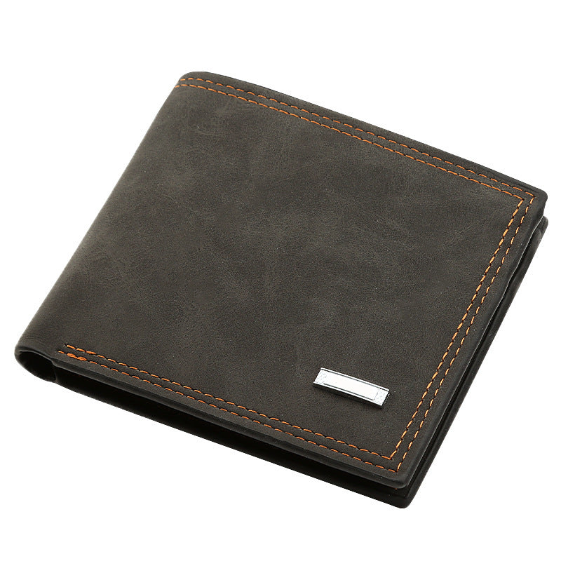 Portefeuille Homme Rétro en Cuir PU – Compact & Élégant