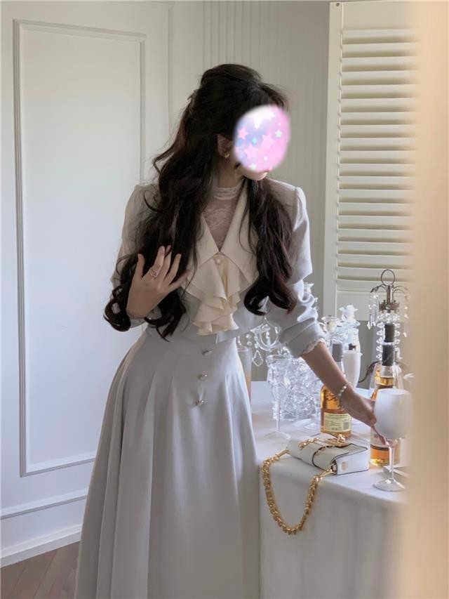 Fashion Special-interest Lapel Women's Coat Skirt Two-piece Set