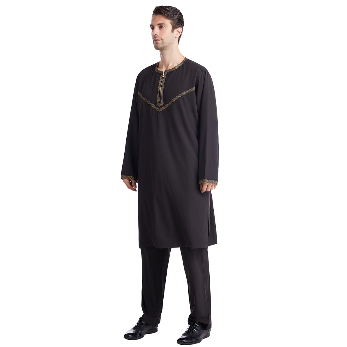 Taye – Ensemble Robe et Pantalon Homme Polyester Brodé