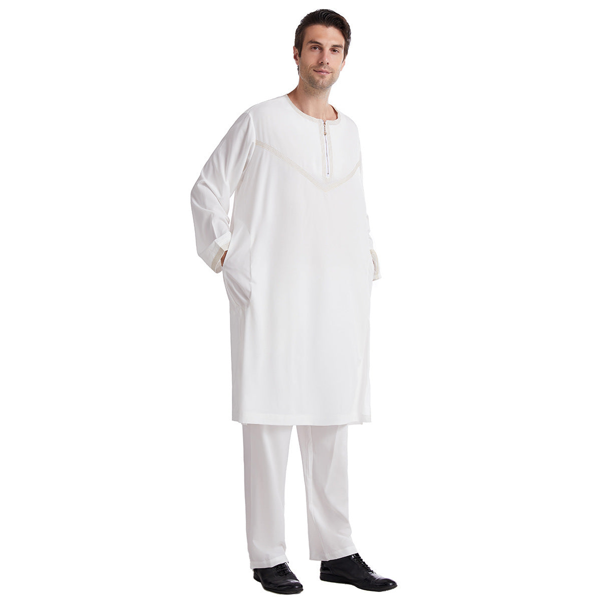 Taye – Ensemble Robe et Pantalon Homme Polyester Brodé