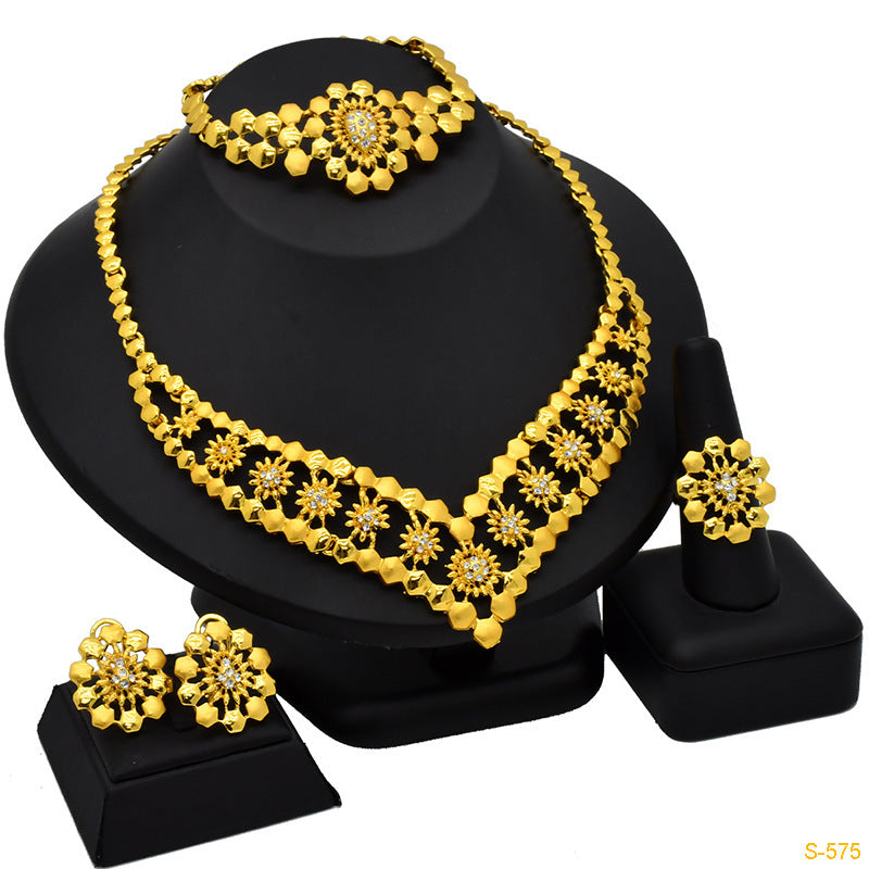 Women's Alloy 24k Jewelry Four-piece Set