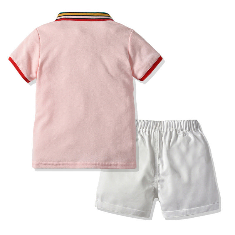 Children's Rainbow Striped Short Sleeve