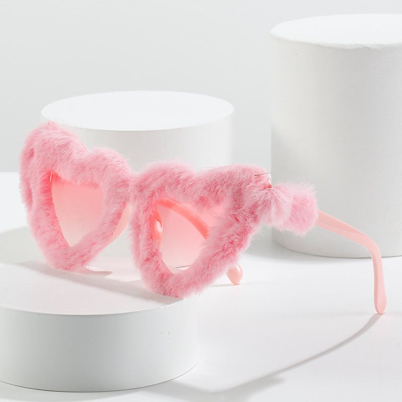 Fashion Plush Love Sunglasses Personality