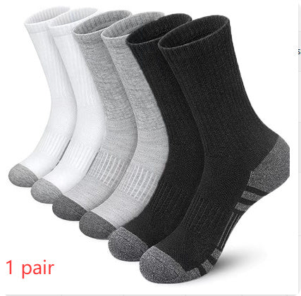 Color Matching Athletic Socks Plus Size Basketball Mid Tube Cotton Breathable