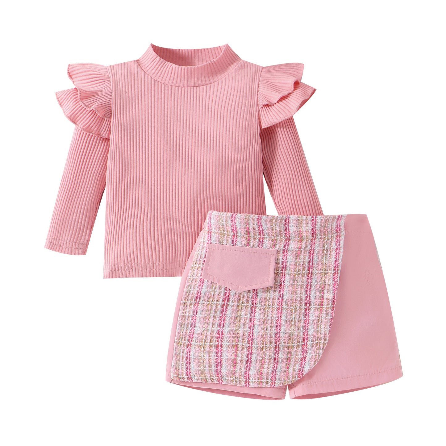 ✨ Ensemble Jupe & Haut Rayé – Style Chic pour Fillettes