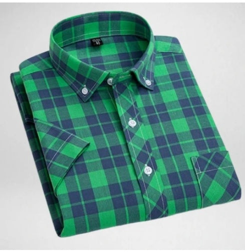 Paul Summer Thin Men's Cotton Plaid Shirt