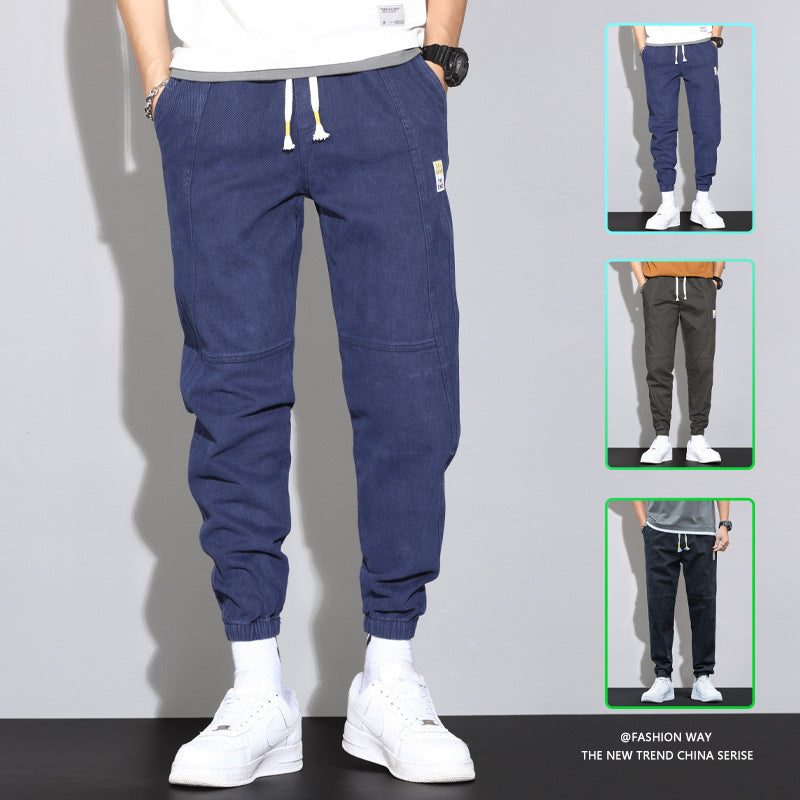 Jean Homme Grande Taille – Style Décontracté, Taille Moyenne, Multi-Poches