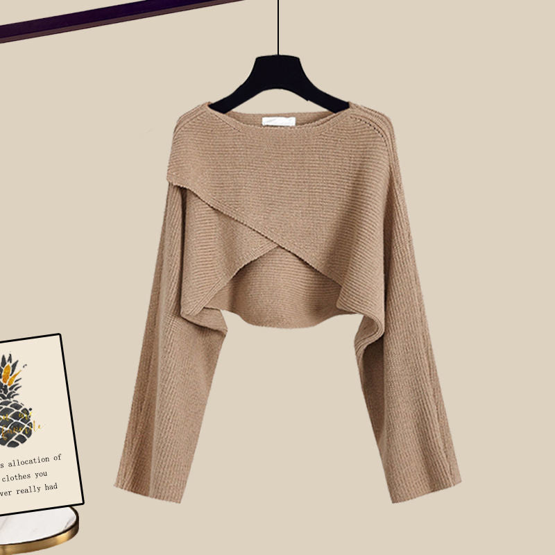 👑 Zeynab– Ensemble 3 Pièces Pull Tricoté, Chemis et Pantalon Large