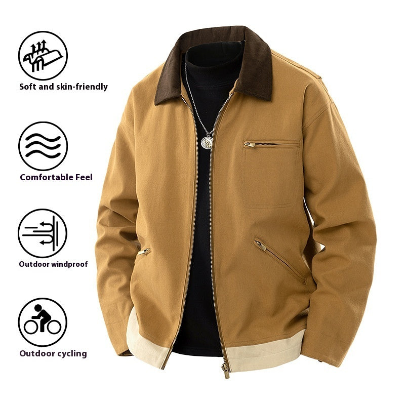 N’Golo – Veste homme à revers contrastés printemps et automne 🧥🌿🍂
