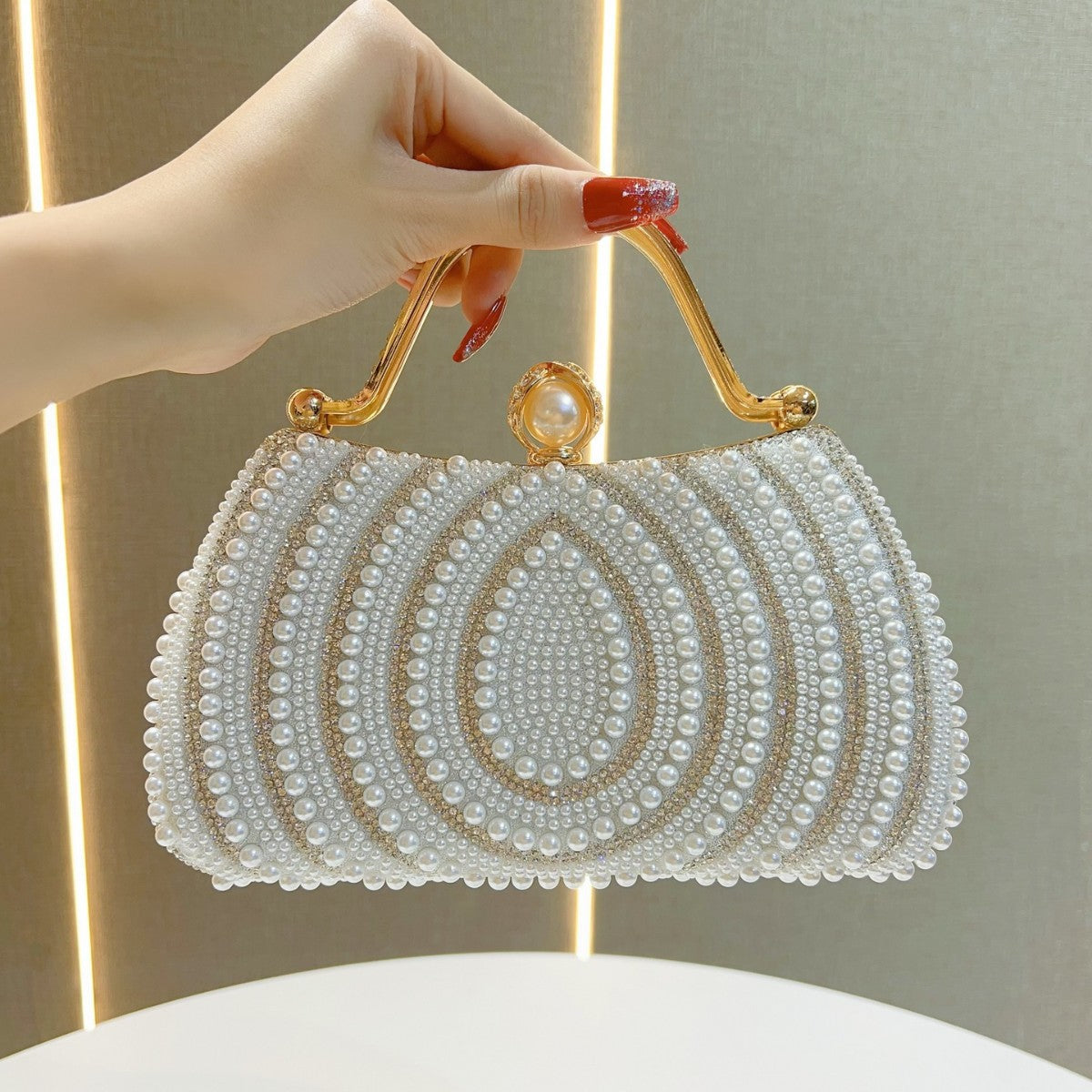 Sac À Main Perles Strass Femme