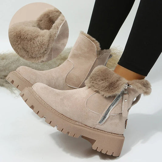 Fayora – Bottes d’Hiver Doublées en Fourrure Courte