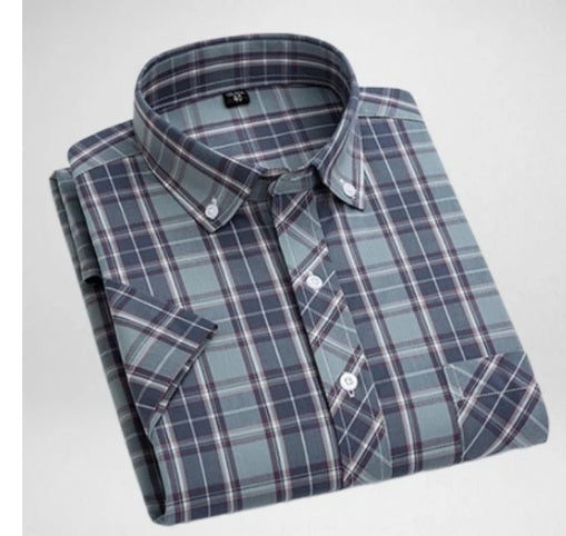 Paul Summer Thin Men's Cotton Plaid Shirt