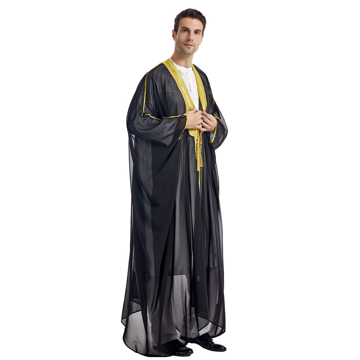 Rachid – Robe Homme Arabe Brodée à Manches Longues