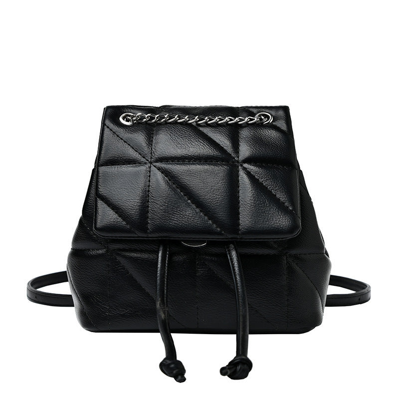 Soft Leather Small Fragrant Style Simple One-shoulder Portable Double-shoulder Small Backpack
