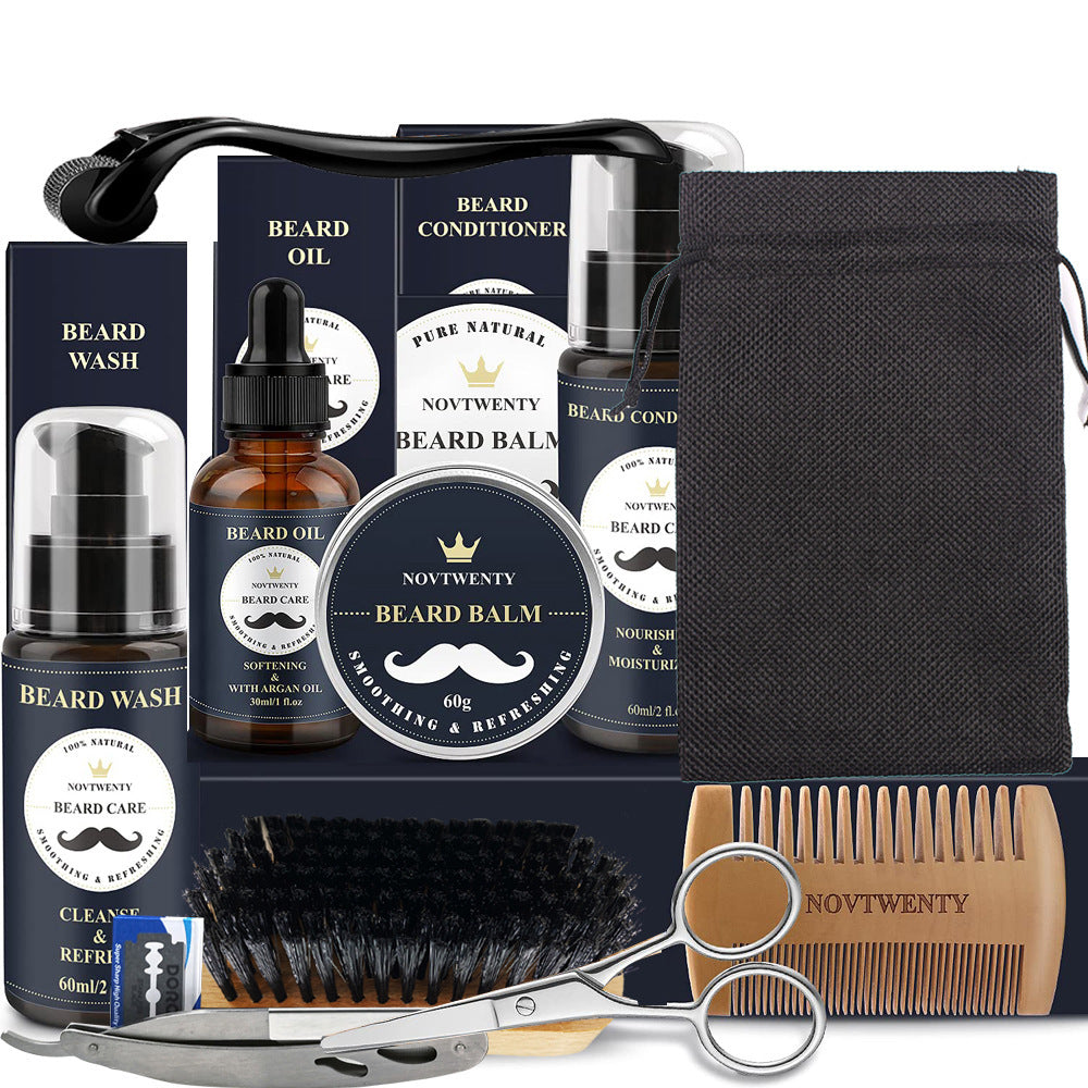 🪵 NOVTWENTY – Pogonotomy Moussa Set – Complete Beard Care Kit