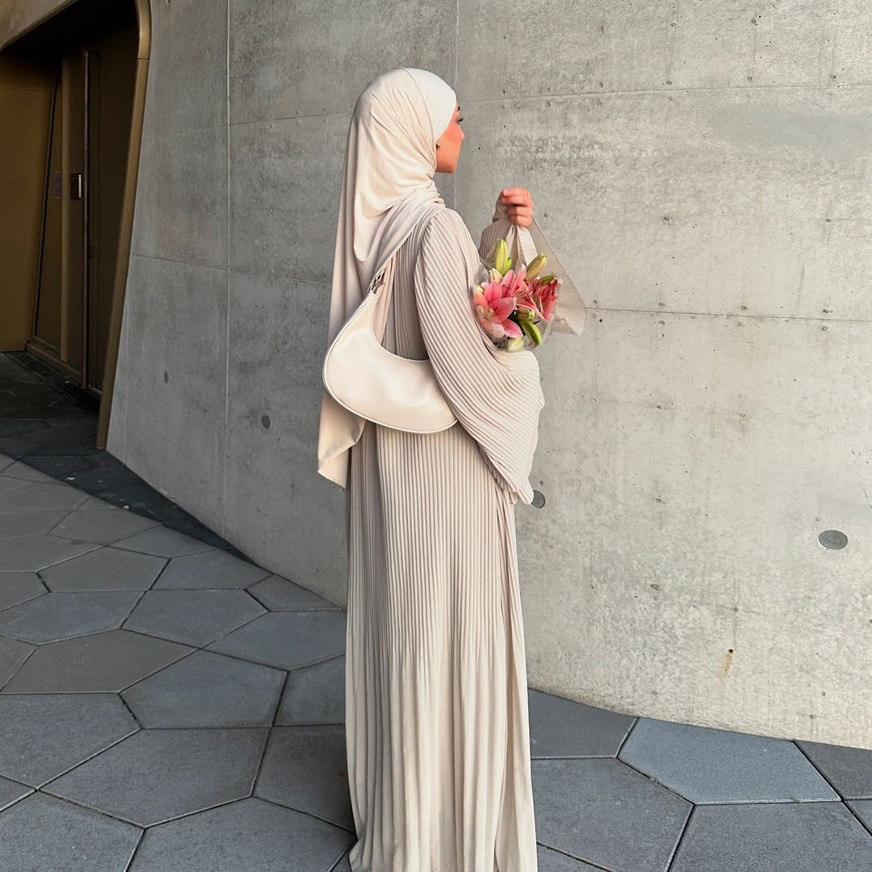 ✨ Minatou Dress – Pleated Chiffon Pullover 🌙