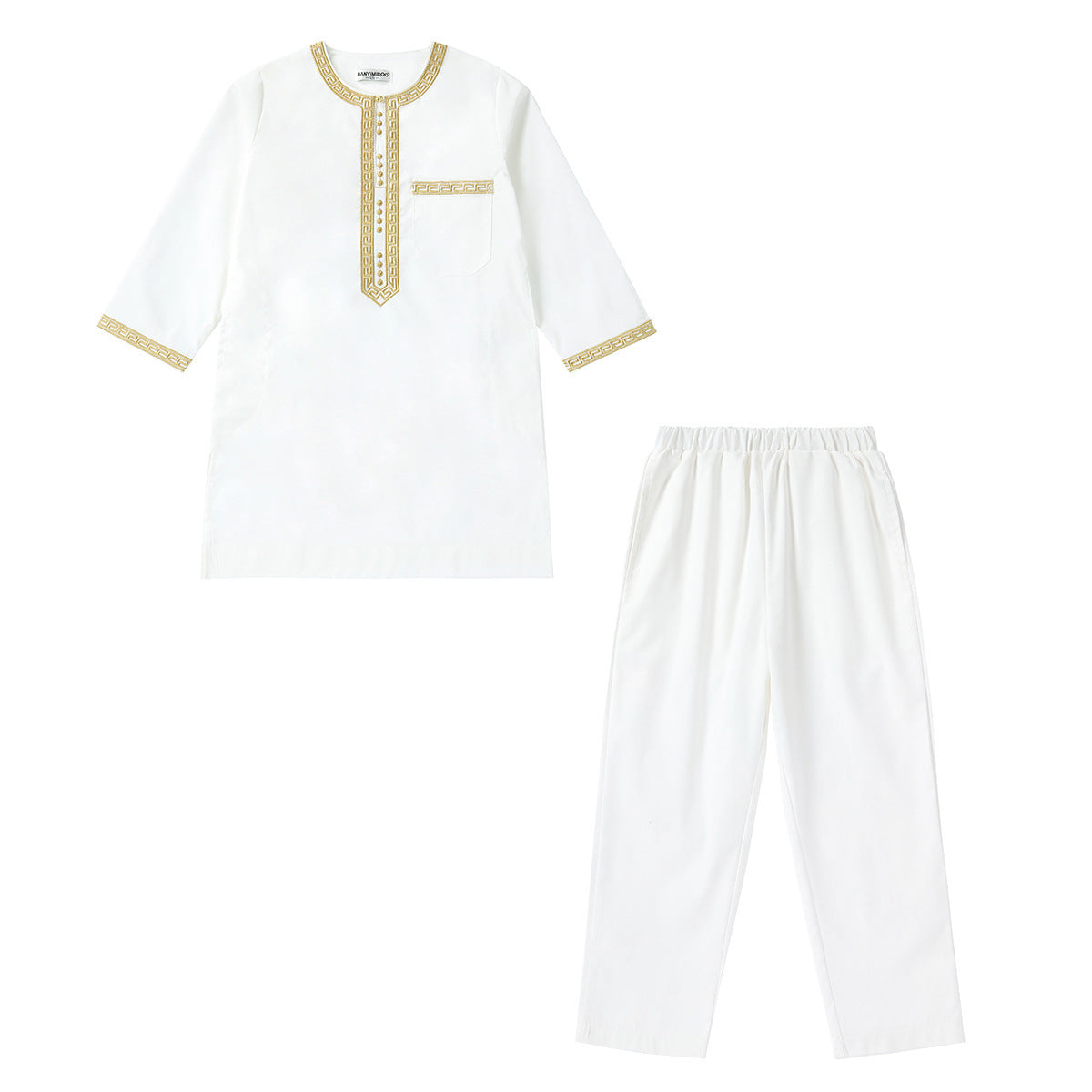 Middle East Teen Boy Embroidered Robe Suit