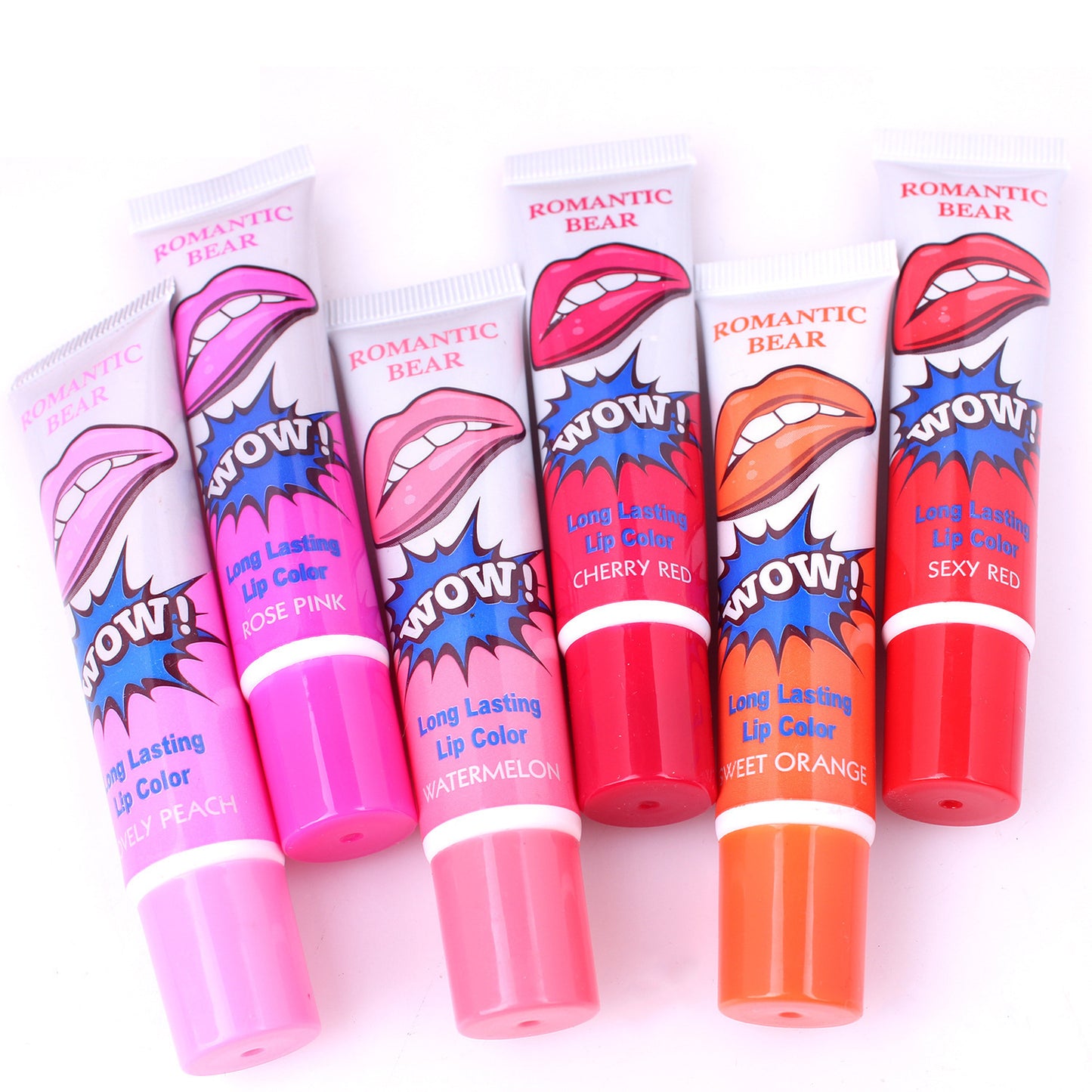 💋 ROMANTIC BEAR – Rouge à Lèvres Peel-Off 6 Couleurs Longue Tenue