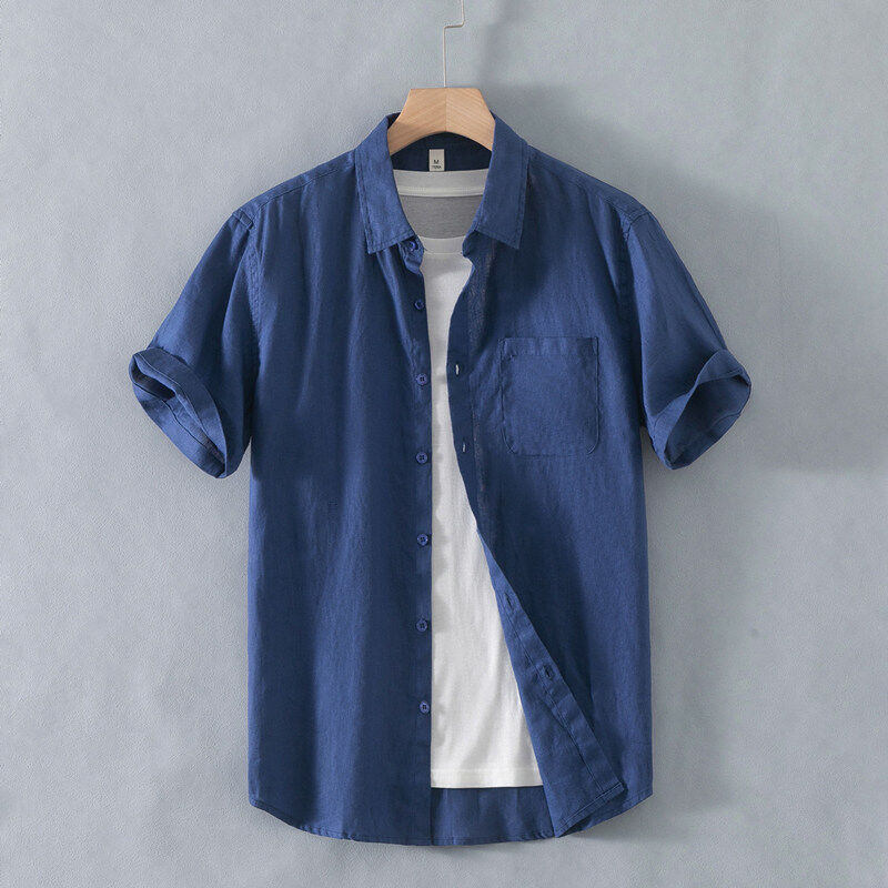 Sékou Linen – Chemise Homme Décontractée en Lin Manches Courtes