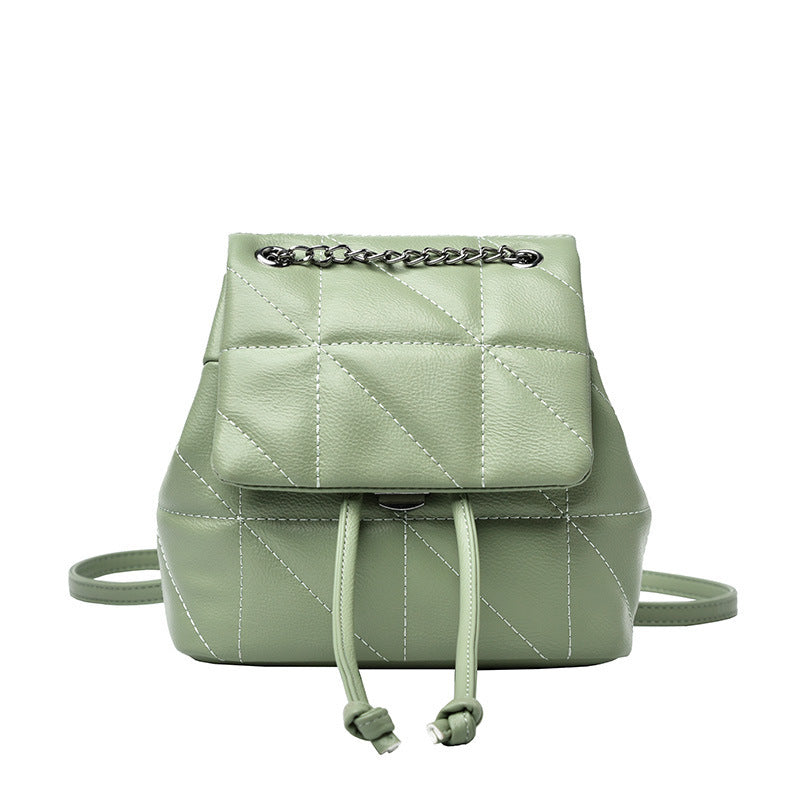 Soft Leather Small Fragrant Style Simple One-shoulder Portable Double-shoulder Small Backpack