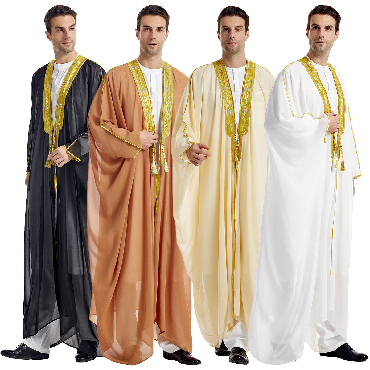 Rachid – Robe Homme Arabe Brodée à Manches Longues