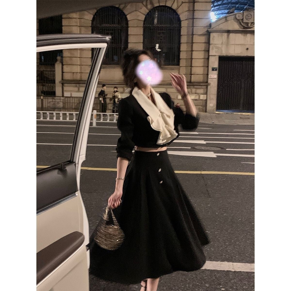 Fashion Special-interest Lapel Women's Coat Skirt Two-piece Set