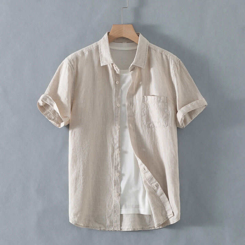 Sékou Linen – Chemise Homme Décontractée en Lin Manches Courtes