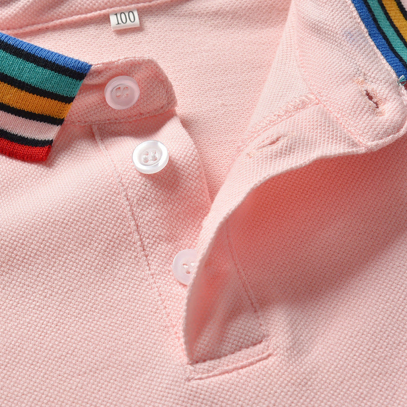 Children's Rainbow Striped Short Sleeve