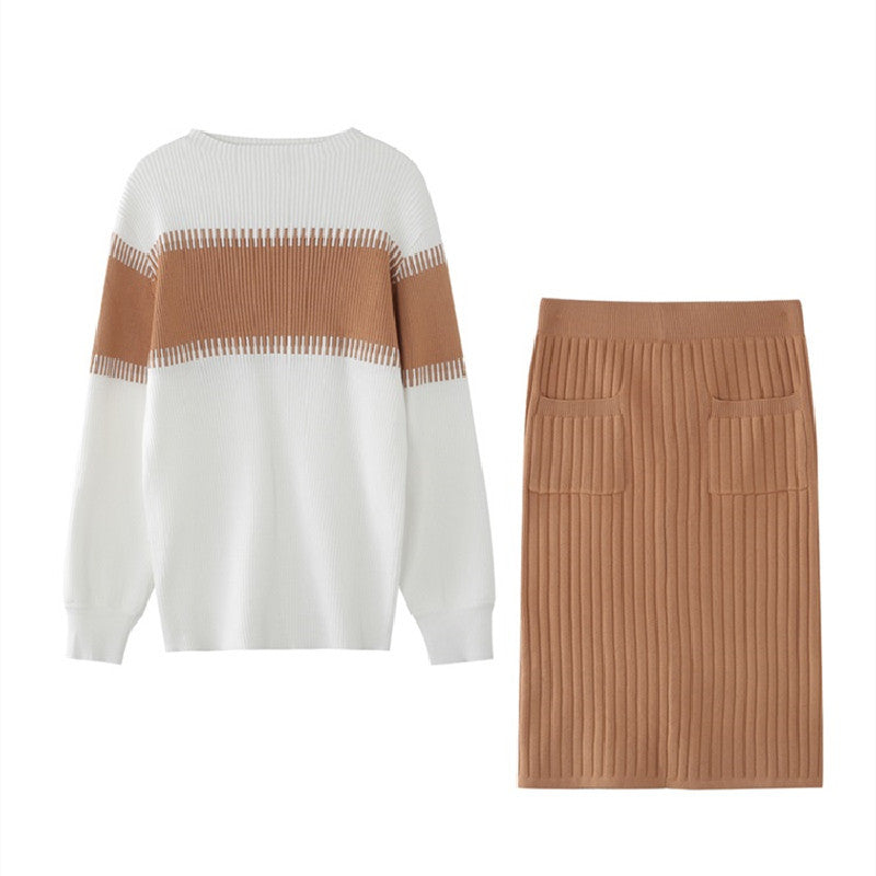 🟤 Tènèfa – Ensemble Pull Tricoté Femme Printemps/Automne