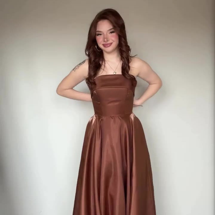 Tube Top Lace-up Waist-controlled Elegant Evening Dress