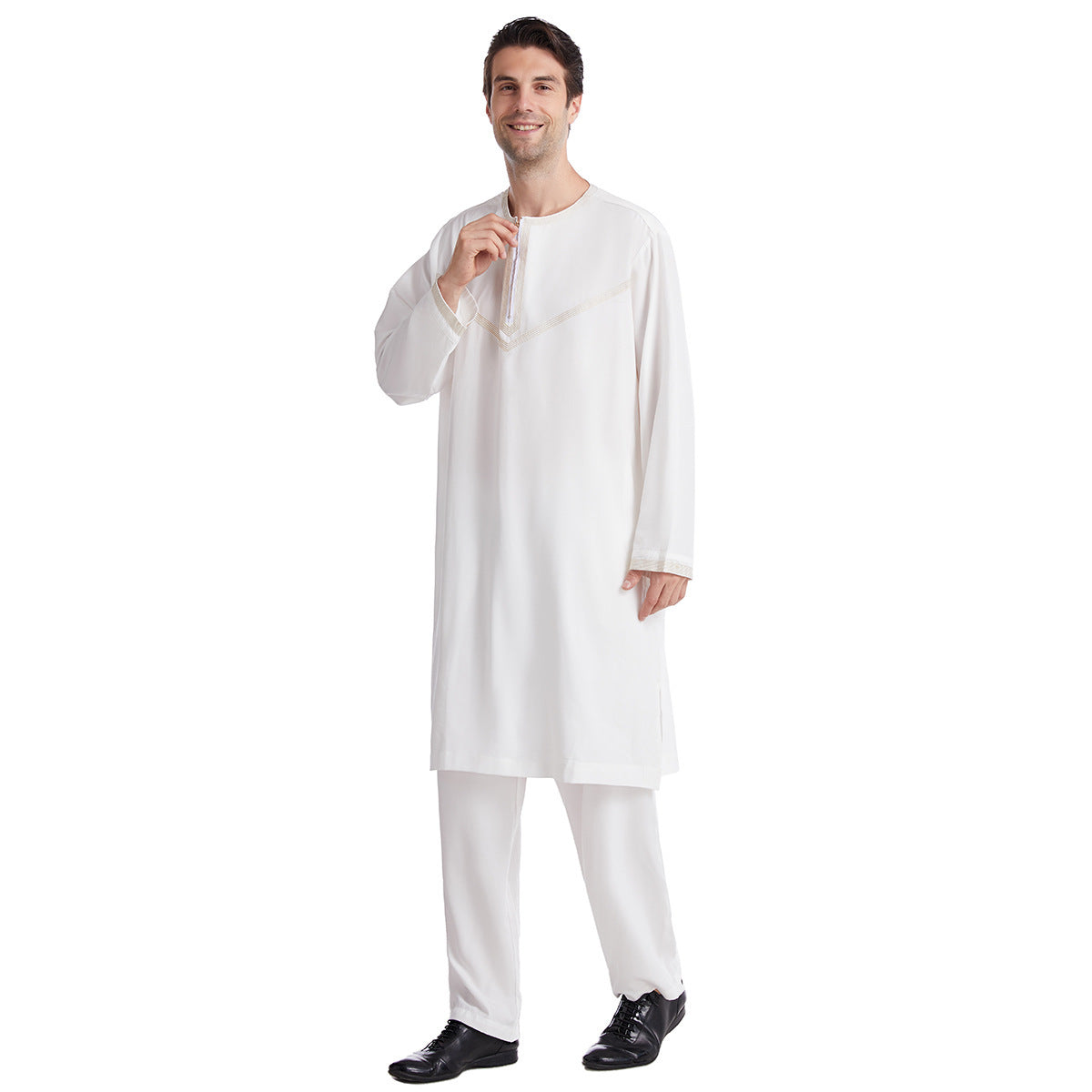 Taye – Ensemble Robe et Pantalon Homme Polyester Brodé