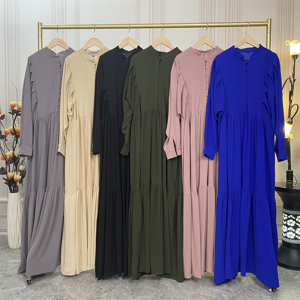BreezeFlow Robe Longue Boutonnée