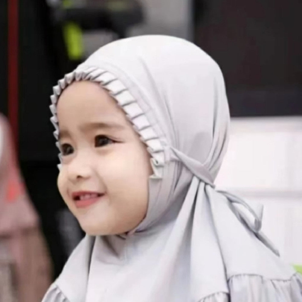 Girls Fashion Personality Pure Color Ruffles Headscarf