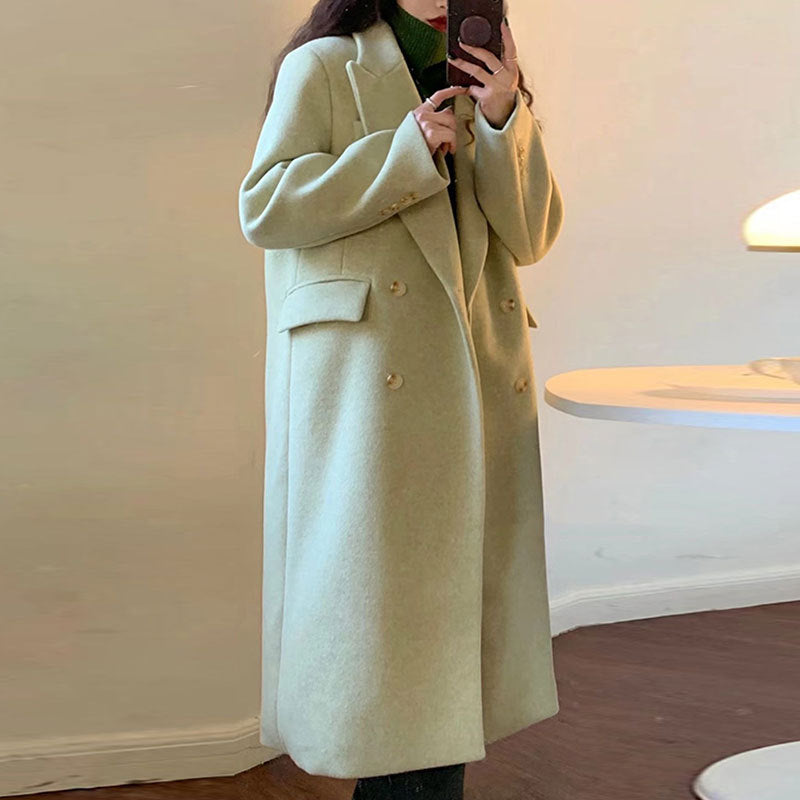Aurora – Manteau Long Double‑Boutonné à Col Revers ✨🧥