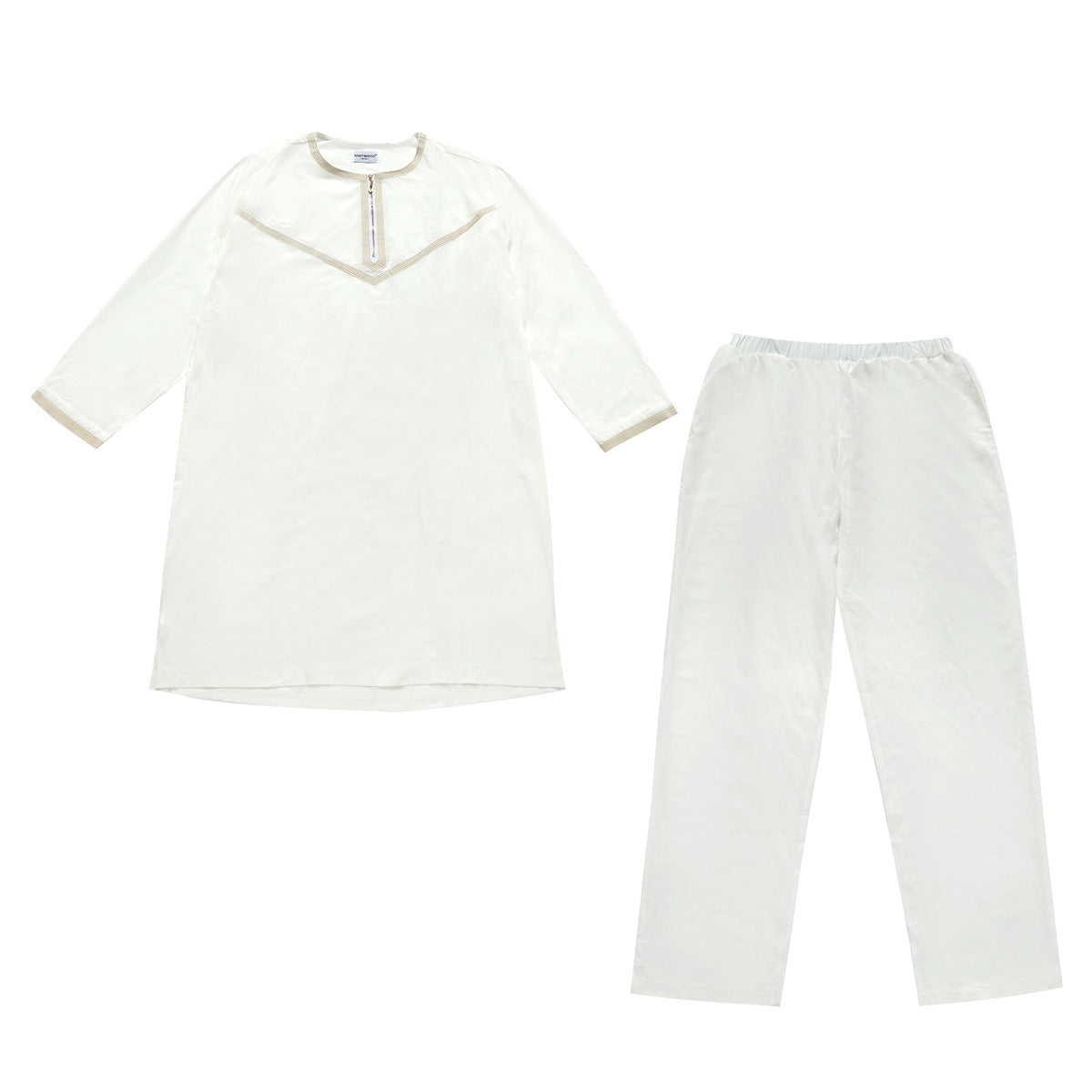 Taye – Ensemble Robe et Pantalon Homme Polyester Brodé