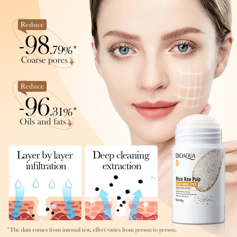 🌿 Bioaqua – Masque Stick Purifiant Riz & Argile Anti-Acné