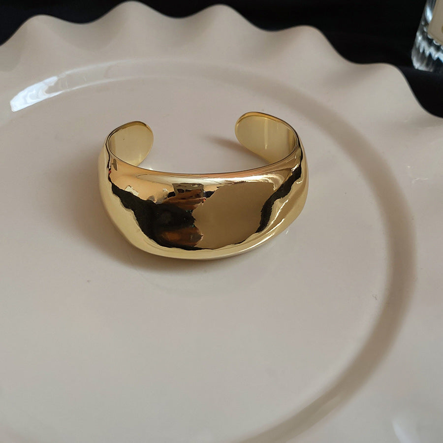 Aria Bracelet Métal Plissé Design Anneau Torsadé