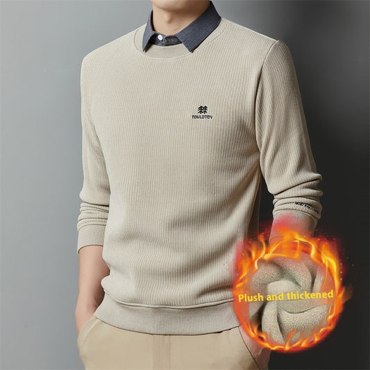 🤎 Aboubakari – Pull épais bicolore effet 2-en-1