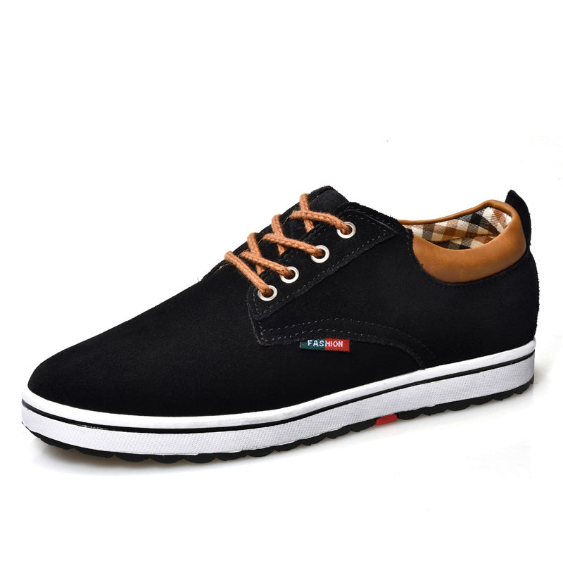 Genuine Leather Wear-resisting Sand Non-slip Elevator Shoes Men