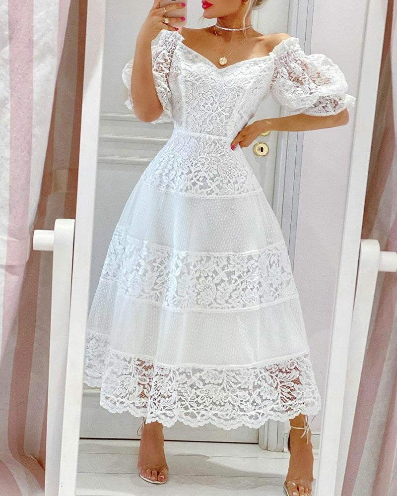 Elegant Puff Sleeve Dress