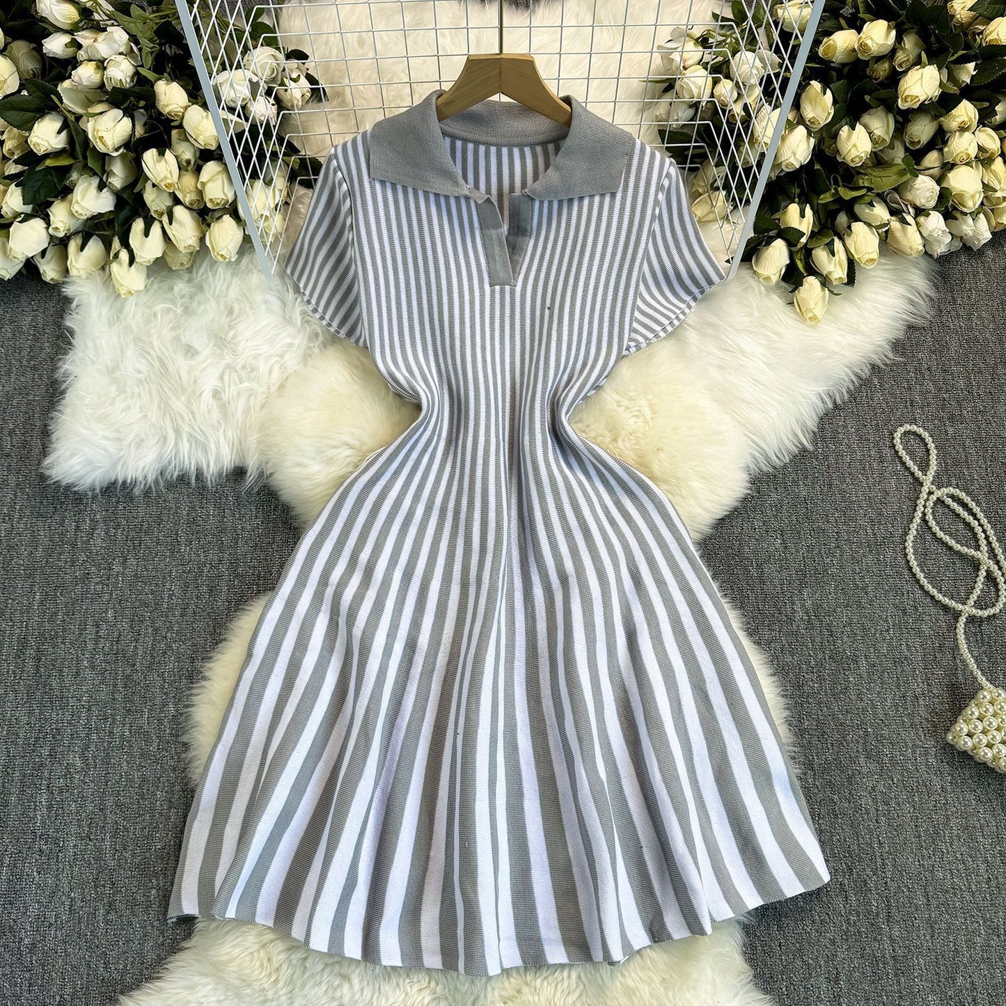 RetroLine Robe Pull Rayée Chic