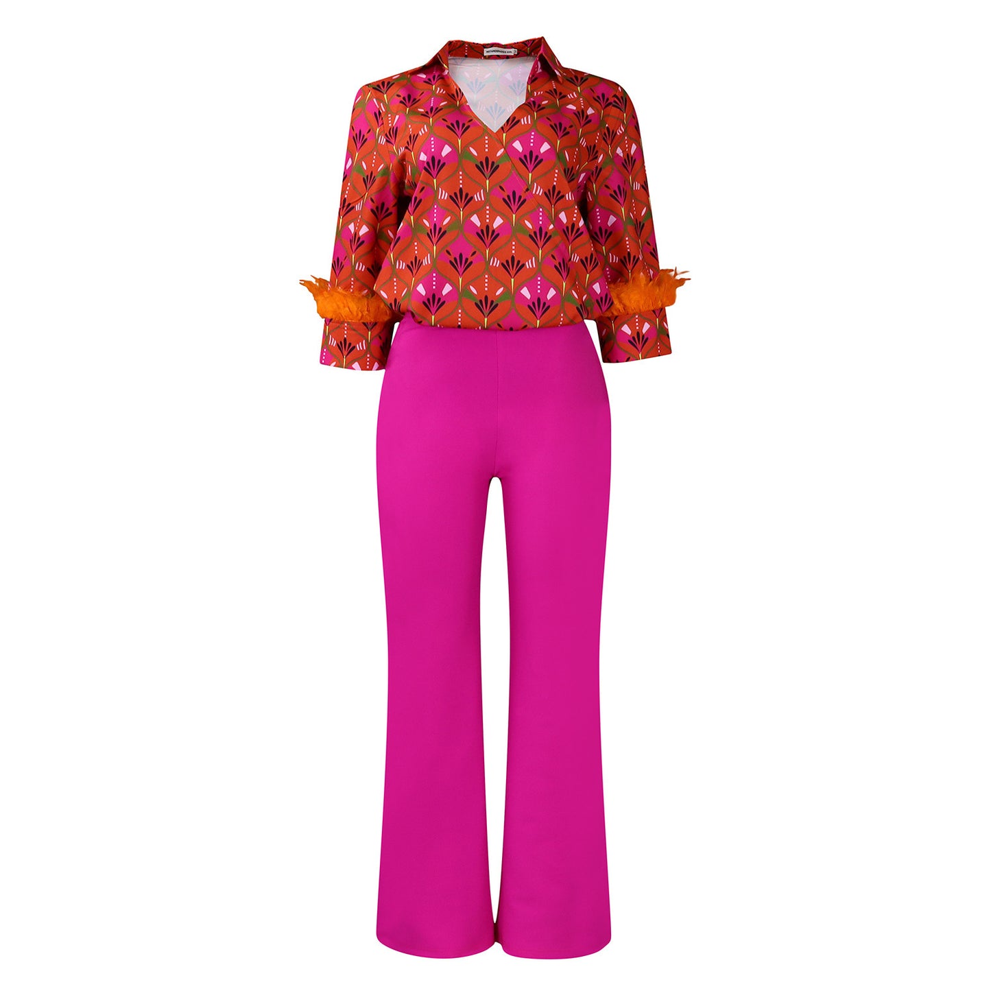 Women's Fashion Printed Long-sleeved Shirt Elegant Outfit