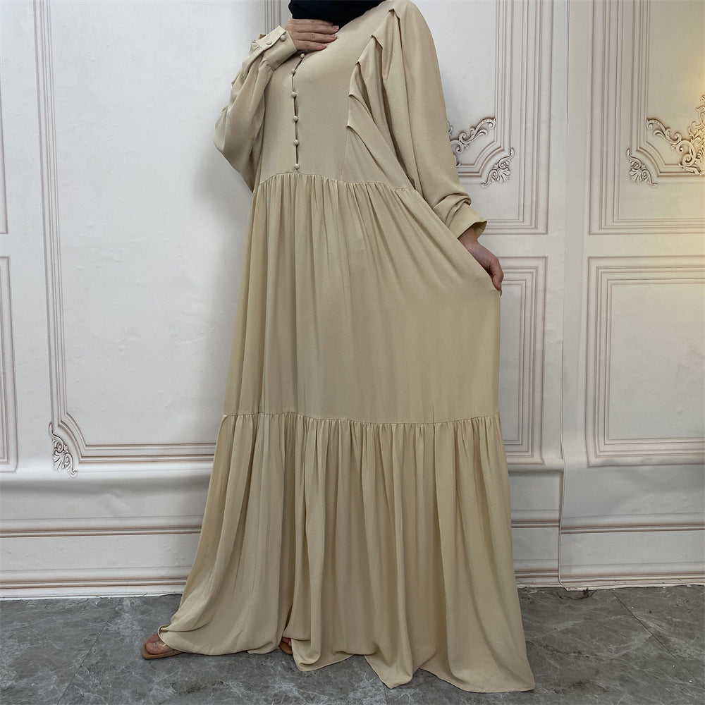 BreezeFlow Robe Longue Boutonnée