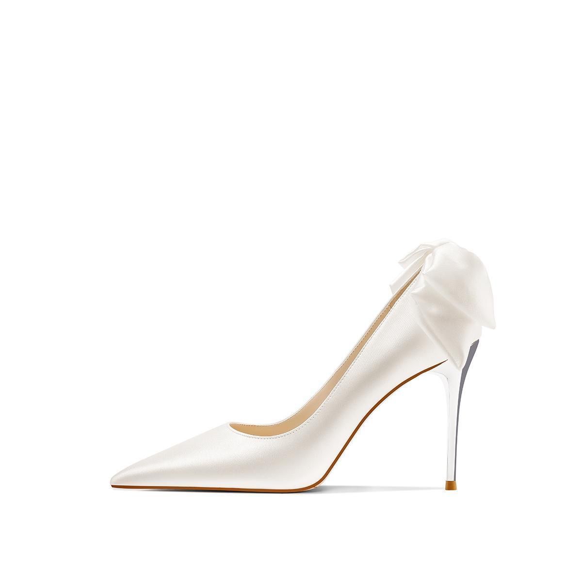👠 Escarpins Élégance Suprême – Talon Aiguille avec Nœud Féminin